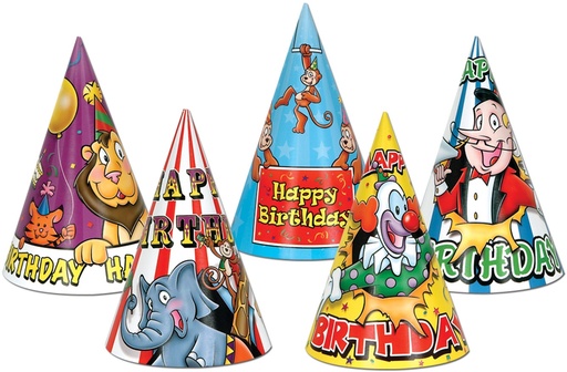 [66008] 16.5cm Circus Birthday Hats