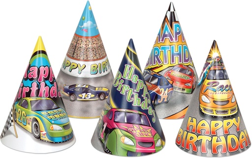 [66011] 16.5cm Race Car Birthday Hats