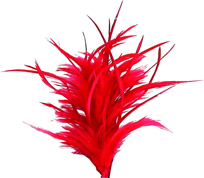 [BF358-R] Feather with Clip - Red