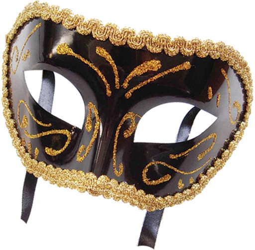 [CM274-GD] Black Mask with Gold Rim