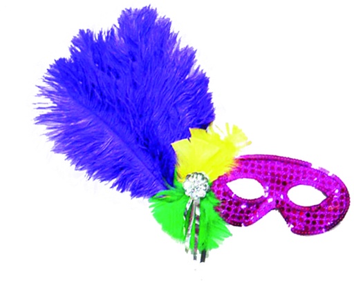 [CM98] Magenta Mask with Green/Yellow/Purple Feather