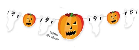 [FD79048G] 1.6m Ghost and Pumpkin Streamer