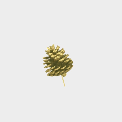 [GL025L-10-S] 7-8cm Pine Cone with 10cm Stem - Silver