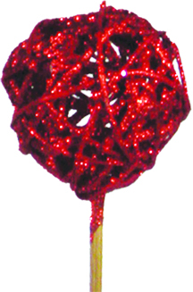 [GL049S-10-R] 6cm Lata Ball with 10cm Stem - Red