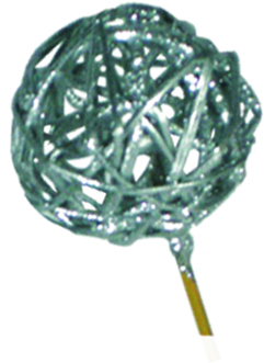 [GL049S-50-S] 6cm Lata Ball with 50cm Stem - Silver