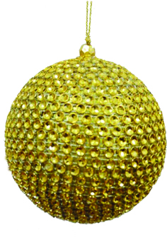 [HE001] Faux Crystal Ball Ornament 10cm - Gold