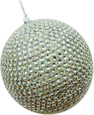 [HE014] 15cm Studded Bauble - Silver