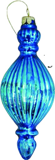 [HH034] 16cm Glass Finial - Blue