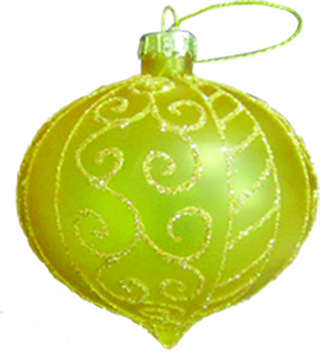 [HH055] 8cm Decorative Glittered Glass Onion - Gold