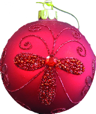 [HH083] 10cm Decorative Glass Matte ball - Red