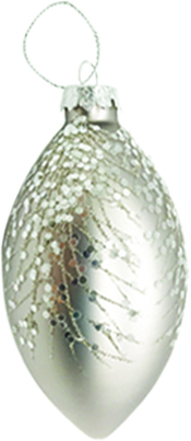 [HH164] 12cm Glittered Drop - Silver
