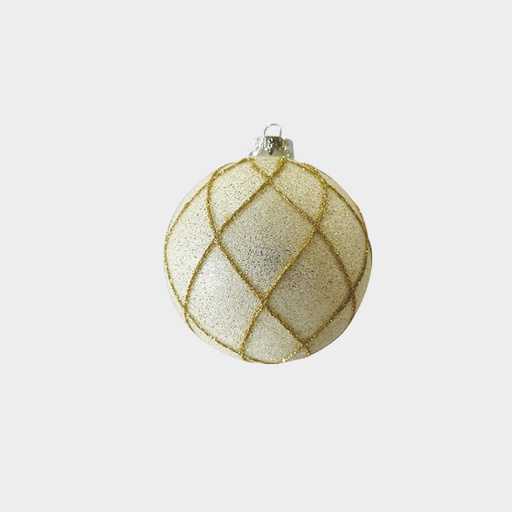 [HH235] 12cm Sugar Coated Glass Ball - Silver/Gold