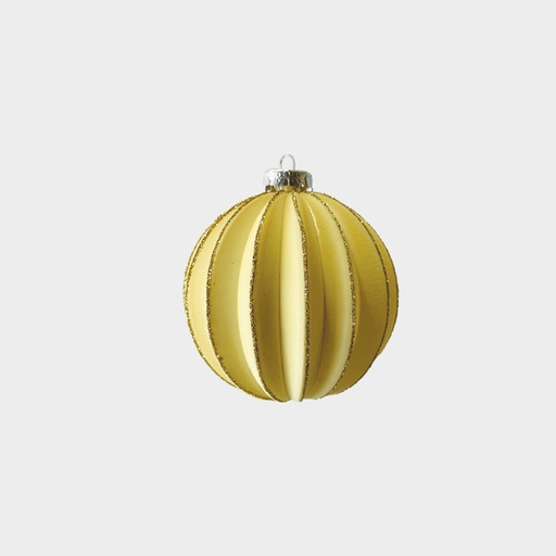 [HH244] 10cm Ridged Antique Glass ball - Gold