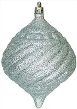 [JN065] 13cm Glittered Onion - Silver