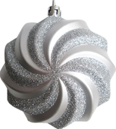 [JN069] 10cm Spiral Design Ornament - Silver