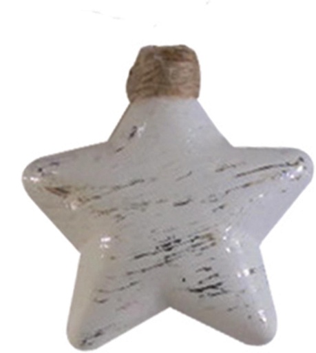 [ZH10502] 8cm Scratch Design Star - White/Silver