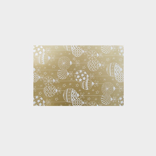 [LI025] 10m x 70cm Gift Wrap - Gold/White