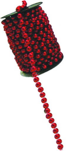 [LF051-R] 14mm x 5m Shiny Bead Garland - Red