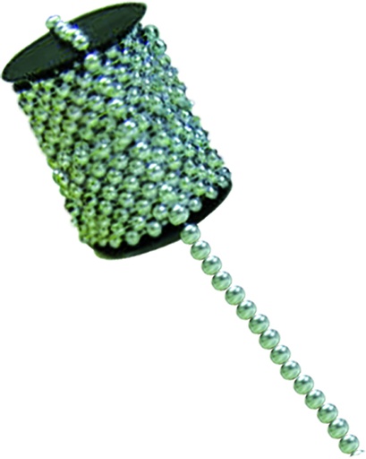 [LF051-S] 14mm x 5m Shiny Bead Garland - Silver