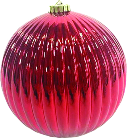 [LF082] 15cm Ridged Ornament - Red