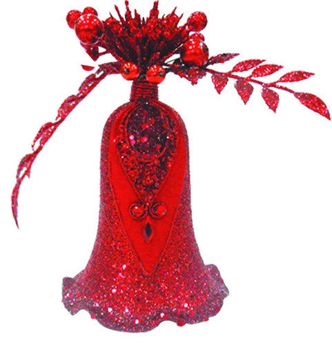 [3150-R] 18cm Ornamental Bell - Red