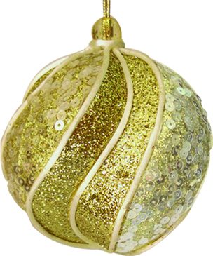 [6236] 11cm Swirl Ball - Gold/Silver