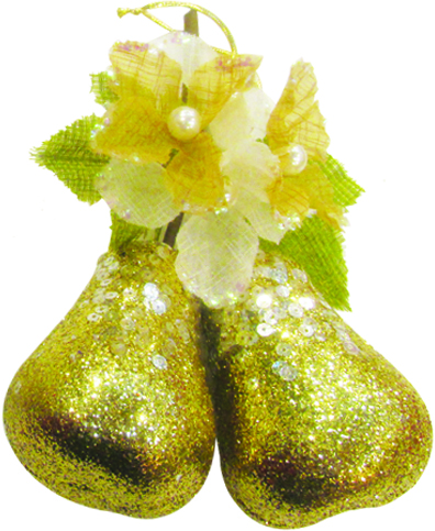 [6238C] 15cm Fruit Ornament - Gold