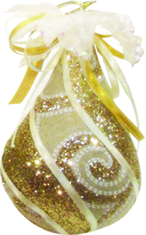 [6262C] 12.5cm Fabric Ornament - Gold