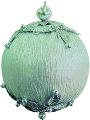 [8627-S] 10cm Fabric ball - Silver