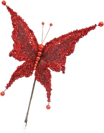 [8689-R] 18cm Ornamental Butterfly - Red