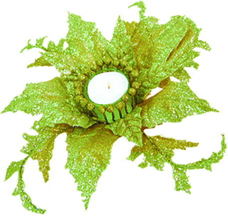 [8747-GD] 23cm Leafy Candle Holder - Gold