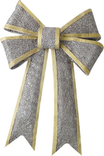 [GM12C229C-40] 40cm Sisal bow - Silver with gold rim