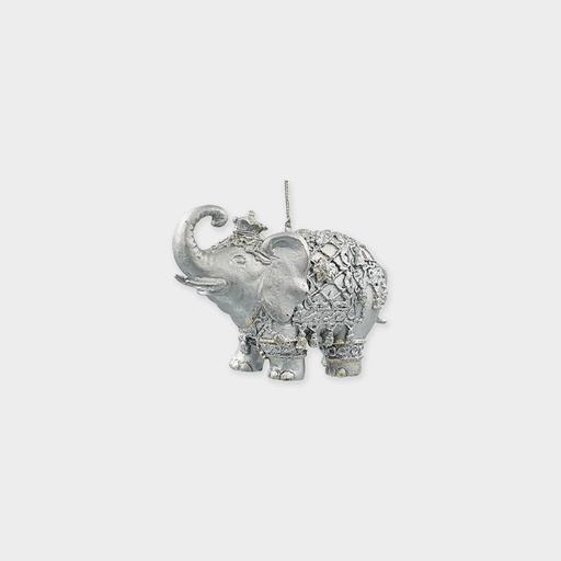 [MJ031] 8cm Glittered Elephant - Silver