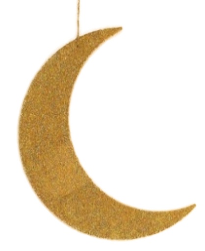 [RM102] 38cm Glittered Acrylic Crescent - Gold