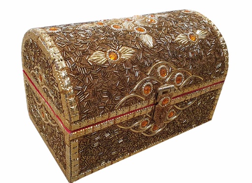 [RM163] Gold Chest Box, 33cm x 23cm x 22cm