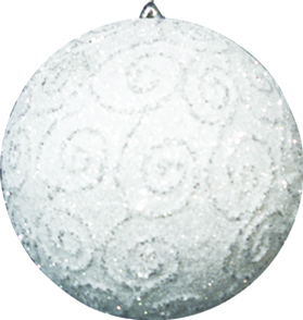 [RN286] 15cm Glittered Ball - White