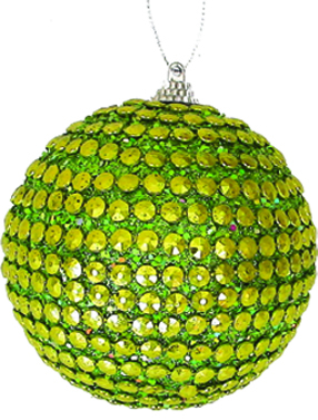 [RN313] 10cm Crystal Bead Ball - Green/Gold