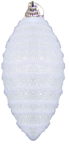 [RN402] 12cm Glittered Drop - White