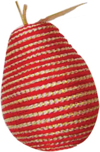 [RA031] DIA 7CM PEAR - Red/Gold