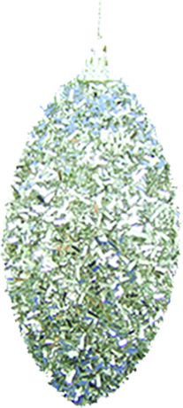[RT047] 11cm Tinsel Oval - Silver