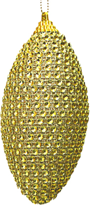 [RT053] 11cm Rhinestone Oval - Gold