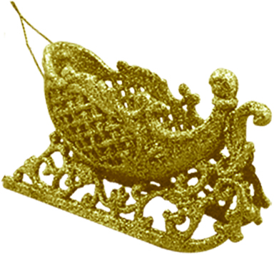 [RT127] 11.5cm Sleigh Ornament - Gold