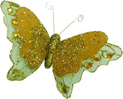 [ZZ003-GD] 15cm Ornamental Butterfly - Gold