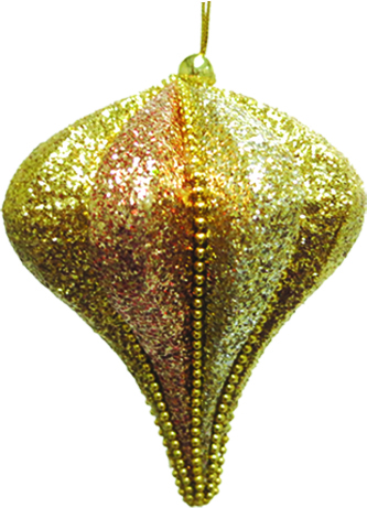[SL004] 13cm Glittered Onion - Gold/Copper