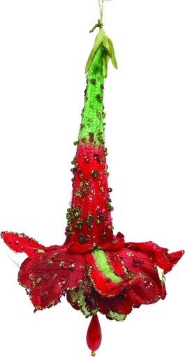 [SL076] Morning glory w/ peony hanging decor - Red/Green