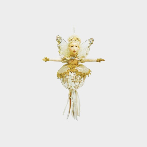 [SL196] 18cm Angel Ball - Cream/Gold
