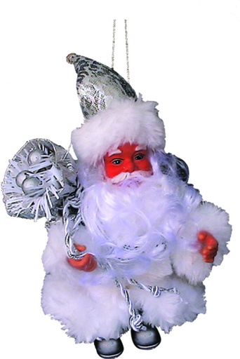 [THS100603] 15cm Santa Ornament - Silver