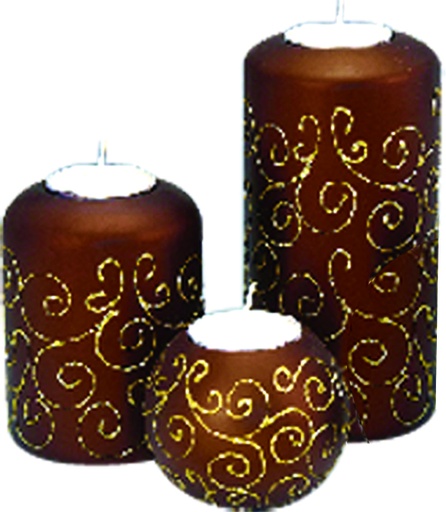 [Y7017K-V4] Copper/Gold Candleholder - 4" Tall