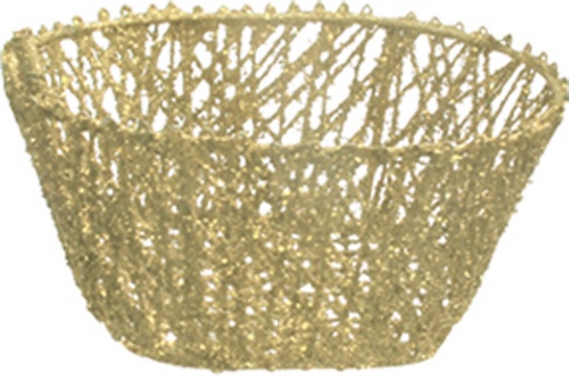[XQ021-GD] 12cm Glittered Basket - Gold