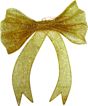 [XQ046-GD] 34cm Mesh Bow - Gold